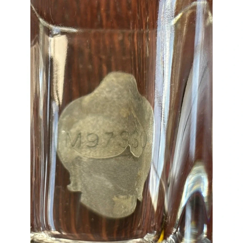 Vintage Personalized Tom‎ Golf Pewter Medallion Square Shot Glass Clear Barware